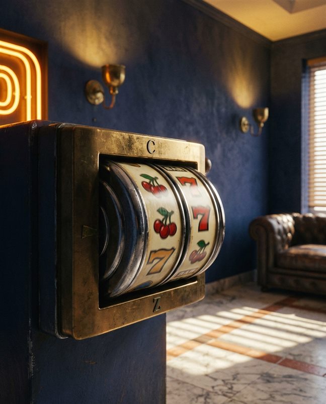 Interface de jeu de casino avec rouleaux de machine à sous